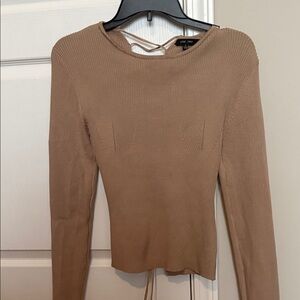 Love Tree Tan Ribbed Long Sleeve Top